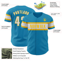 Load image into Gallery viewer, Custom Panther Blue White-Yellow Authentic Baseball Jersey
