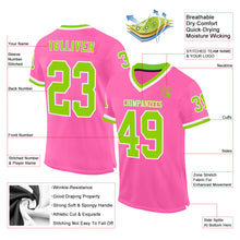 Load image into Gallery viewer, Custom Pink Neon Green-White Mesh Authentic Throwback Football Jersey
