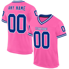 Load image into Gallery viewer, Custom Pink Royal-White Mesh Authentic Throwback Football Jersey
