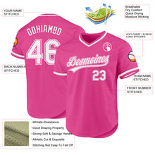 Load image into Gallery viewer, Custom Pink White Authentic Throwback Baseball Jersey
