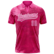 Load image into Gallery viewer, Custom Hot Pink Pink-White 3D Pink Ribbon Breast Cancer Awareness Month Women Health Care Support Performance Polo Shirt
