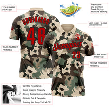 Load image into Gallery viewer, Custom Camo Red-Black 3D Bowling Performance Salute To Service Polo Shirt
