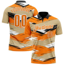 Load image into Gallery viewer, Custom Vegas Gold Bay Orange-Black 3D Bowling Abstract Grunge Art Performance Polo Shirt
