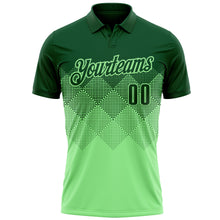 Load image into Gallery viewer, Custom Green Pea Green 3D Pattern Design Gradient Square Shape Performance Polo Shirt
