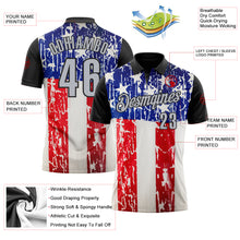 Load image into Gallery viewer, Custom White Gray-Black 3D Cornhole American Flag Performance Polo Shirt
