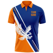 Load image into Gallery viewer, Custom Royal Bay Orange-White 3D Pattern Design Animal Eagle Performance Polo Shirt
