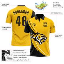 Load image into Gallery viewer, Custom Yellow Black-White 3D Pattern Design Animal Tiger Performance Polo Shirt
