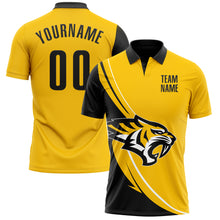 Load image into Gallery viewer, Custom Yellow Black-White 3D Pattern Design Animal Tiger Performance Polo Shirt
