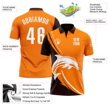 Load image into Gallery viewer, Custom Bay Orange White-Brown 3D Pattern Design Animal Dolphin Performance Polo Shirt
