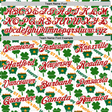 Load image into Gallery viewer, Custom White Red-Green 3D St. Patrick&#39;s Day Shamrock Performance Polo Shirt
