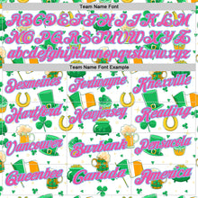 Load image into Gallery viewer, Custom White Pink-Light Blue 3D St. Patrick&#39;s Day Shamrock Beer Performance Polo Shirt
