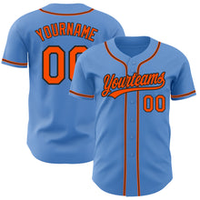 Load image into Gallery viewer, Custom Powder Blue Orange-Black Authentic Baseball Jersey
