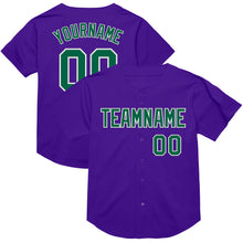 Load image into Gallery viewer, Custom Purple Kelly Green-White Mesh Authentic Throwback Baseball Jersey
