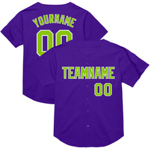 Load image into Gallery viewer, Custom Purple Neon Green-White Mesh Authentic Throwback Baseball Jersey
