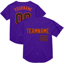 Load image into Gallery viewer, Custom Purple Black-Orange Mesh Authentic Throwback Baseball Jersey
