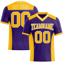 Load image into Gallery viewer, Custom Purple Gold-White Mesh Authentic Football Jersey
