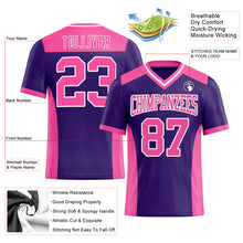 Load image into Gallery viewer, Custom Purple Pink-White Mesh Authentic Football Jersey
