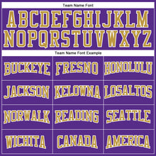 Load image into Gallery viewer, Custom Purple Old Gold-White Mesh Authentic Football Jersey
