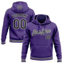 Load image into Gallery viewer, Custom Stitched Purple Black-White Sports Pullover Sweatshirt Hoodie
