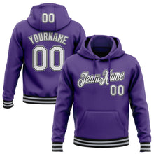 Load image into Gallery viewer, Custom Stitched Purple Black-Gray Sports Pullover Sweatshirt Hoodie
