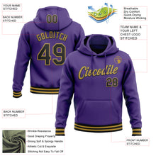 Load image into Gallery viewer, Custom Stitched Purple Black-Old Gold Sports Pullover Sweatshirt Hoodie
