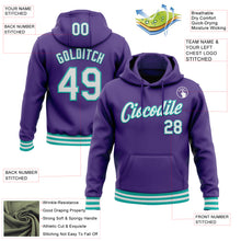 Load image into Gallery viewer, Custom Stitched Purple White-Aqua Sports Pullover Sweatshirt Hoodie
