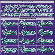 Load image into Gallery viewer, Custom Purple Kelly Green-White Hockey Lace Neck Jersey
