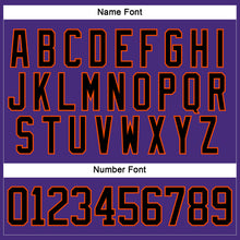 Load image into Gallery viewer, Custom Purple Black-Orange Hockey Lace Neck Jersey
