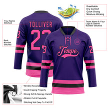 Load image into Gallery viewer, Custom Purple Pink-Black Hockey Lace Neck Jersey
