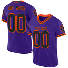 Load image into Gallery viewer, Custom Purple Black-Orange Mesh Authentic Throwback Football Jersey
