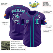 Load image into Gallery viewer, Custom Purple Teal-White Authentic Baseball Jersey
