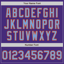 Load image into Gallery viewer, Custom Purple Electric Blue-Orange Authentic Baseball Jersey
