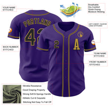 Load image into Gallery viewer, Custom Purple Black-Old Gold Authentic Baseball Jersey
