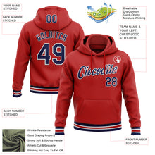 Load image into Gallery viewer, Custom Stitched Red Navy-White Sports Pullover Sweatshirt Hoodie
