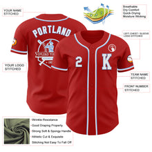 Load image into Gallery viewer, Custom Red White-Light Blue Authentic Baseball Jersey
