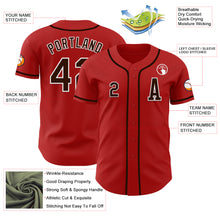 Load image into Gallery viewer, Custom Red Brown-White Authentic Baseball Jersey
