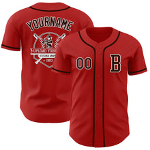 Load image into Gallery viewer, Custom Red Brown-White Authentic Baseball Jersey
