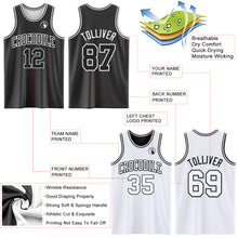 Load image into Gallery viewer, Custom Reversible Black White Double Side Authentic Basketball Jersey
