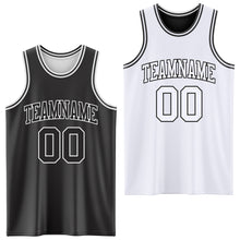 Load image into Gallery viewer, Custom Reversible Black White Double Side Authentic Basketball Jersey
