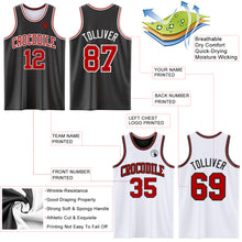 Load image into Gallery viewer, Custom Reversible Black Red-White Double Side Authentic Basketball Jersey
