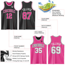 Load image into Gallery viewer, Custom Reversible Black Pink-White Double Side Authentic Basketball Jersey
