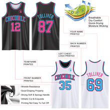 Load image into Gallery viewer, Custom Reversible Black Pink-Sky Blue Double Side Authentic Basketball Jersey
