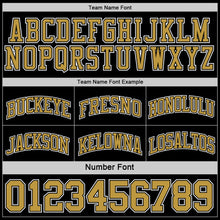 Load image into Gallery viewer, Custom Reversible Black Old Gold-White Double Side Authentic Basketball Jersey
