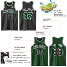 Load image into Gallery viewer, Custom Reversible Black Green-White Double Side Authentic Basketball Jersey
