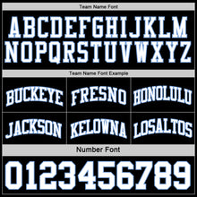 Load image into Gallery viewer, Custom Reversible Black White-Light Blue Double Side Authentic Basketball Jersey
