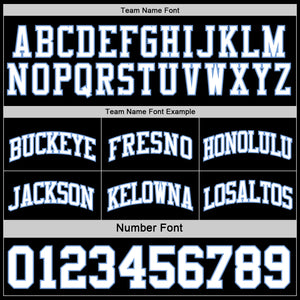 Custom Reversible Black White-Light Blue Double Side Authentic Basketball Jersey