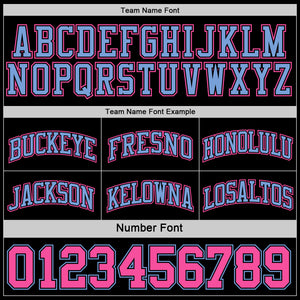 Custom Reversible Black Pink-Light Blue Double Side Authentic Basketball Jersey