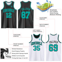 Load image into Gallery viewer, Custom Reversible Black Aqua Double Side Authentic Basketball Jersey
