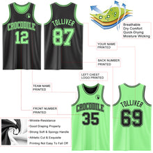 Load image into Gallery viewer, Custom Reversible Black Pea Green Double Side Authentic Basketball Jersey
