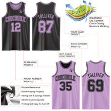 Load image into Gallery viewer, Custom Reversible Black Light Purple Double Side Authentic Basketball Jersey
